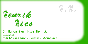 henrik nics business card